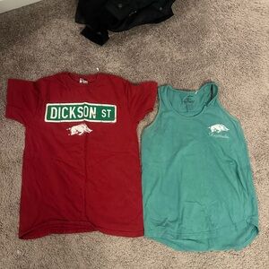 Two Arkansas Razorback tees